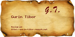 Gurin Tibor névjegykártya